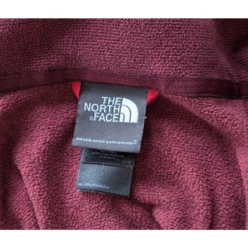 The North Face Mens Quarter Zip Fleece Pullover Large Maroon Burgundy Gorpcore